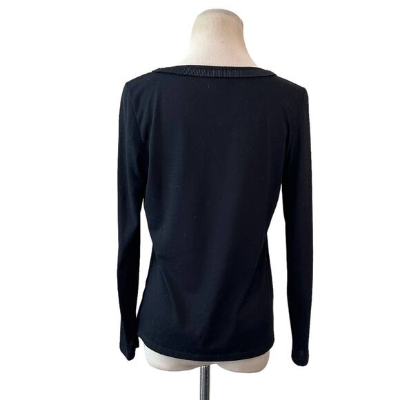 Talbots black long sleeves round neck top size SP - Picture 3 of 11